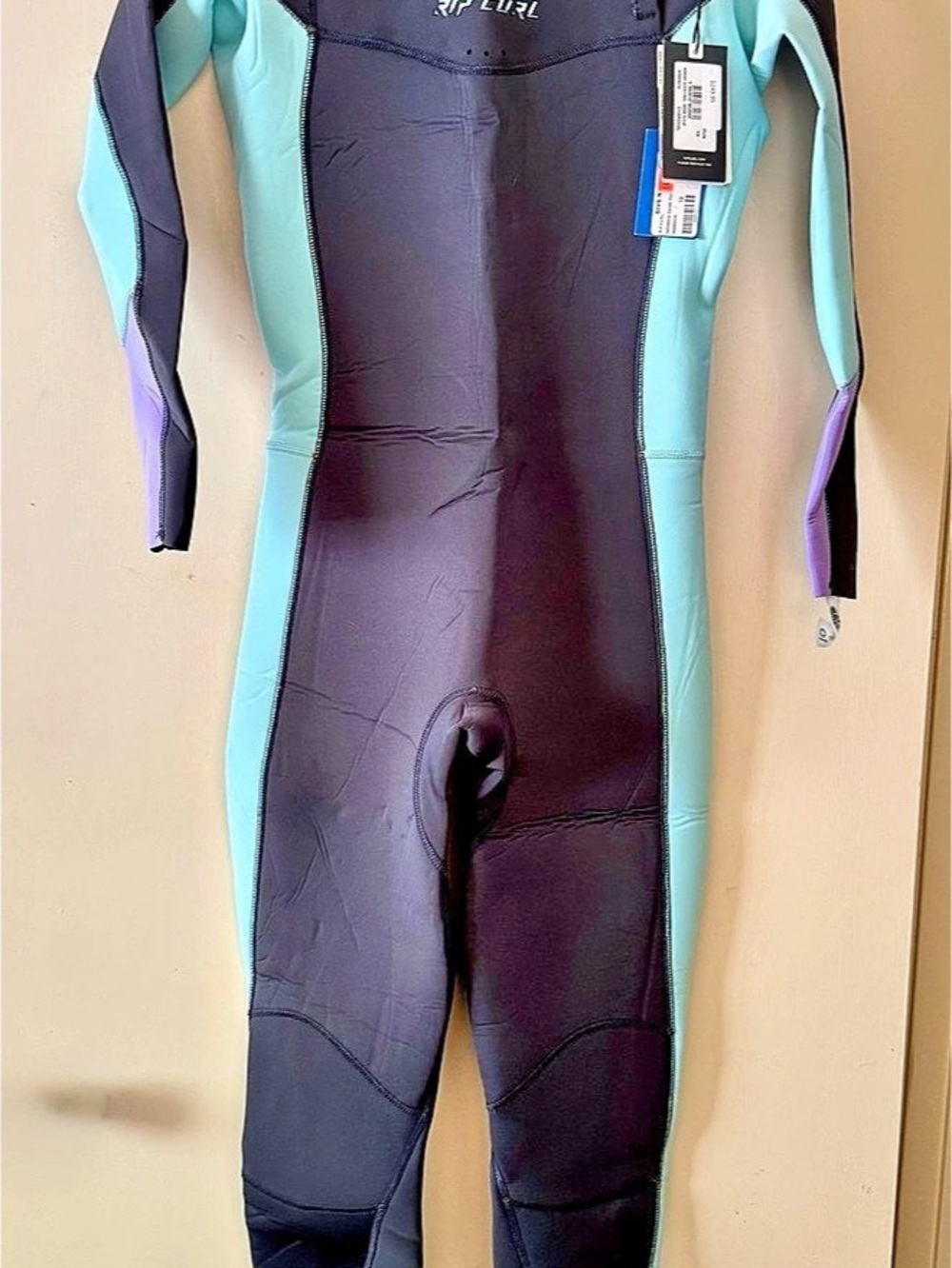 Rip Curl Dawn Patrol Chest Zip Full Wetsuit Black & Blue Size 10